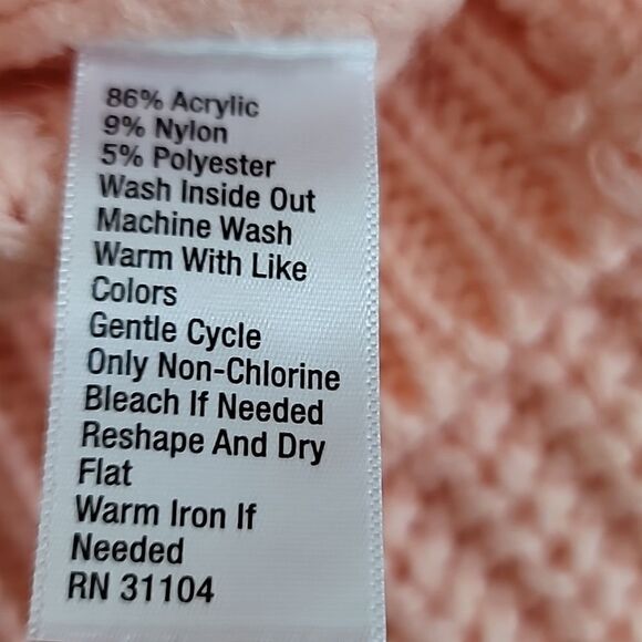 KAARI Blue  Women's Orange Cable Knit Mock Neck Sweater Sz Medium - Picture 9 of 9